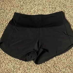 Lululemon black speed up shorts